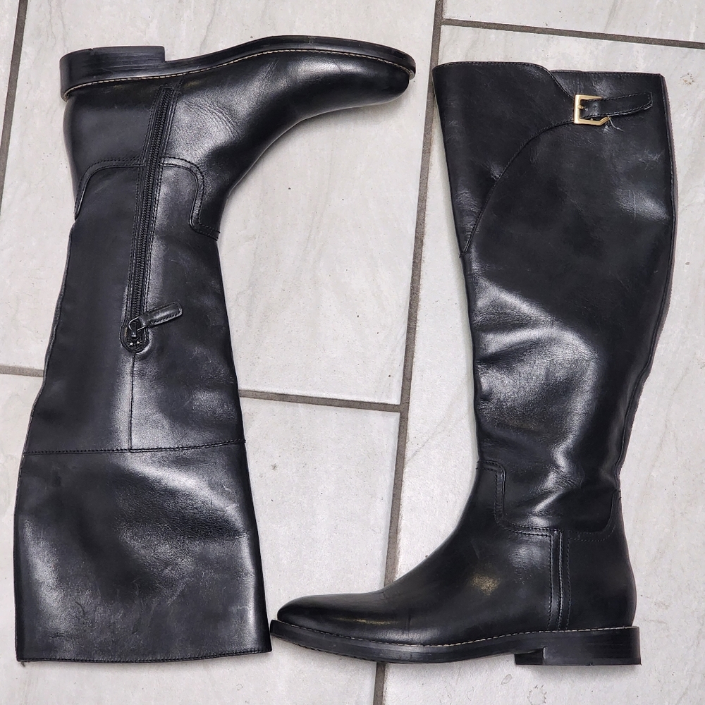 Cole Haan Harrington Knee High Riding Boot Black